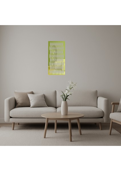 Soyut Çiçek Desenli Sanat Altın Aynalı Tablosu - BRNTEK5080-6221