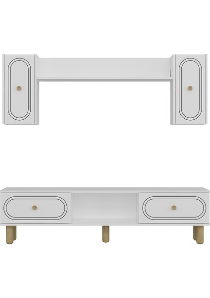 Polenct Bohem Konsol (KB150), Bohem Tv Ünitesi 2 Li Salon Takımı Beyaz-Beyaz fiyatları