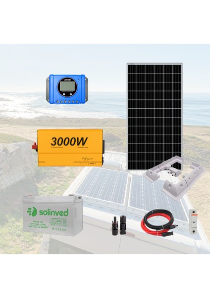 Solar Güneş Enerji Sistemi Karavan ve Aydınlatma Paketi Arttırılabilir (Tak-Kullan)-Mini