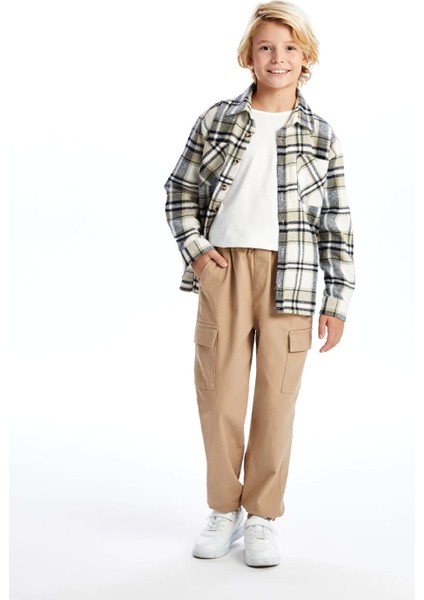 Lcw Kids Bej Beli Lastikli Erkek Çocuk Kargo Jogger Pantolon