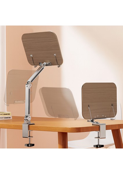 Kitap Tutucu Stand Ayarlanabilir Stand ve Tablet Standı 360° Döner Kollu Masa Duvar ve Raf Uyumlu Ergonomik Tasarım Ofis Öğrenci ve Ev Kullanımı Için Mükemmel Tutucu Stand