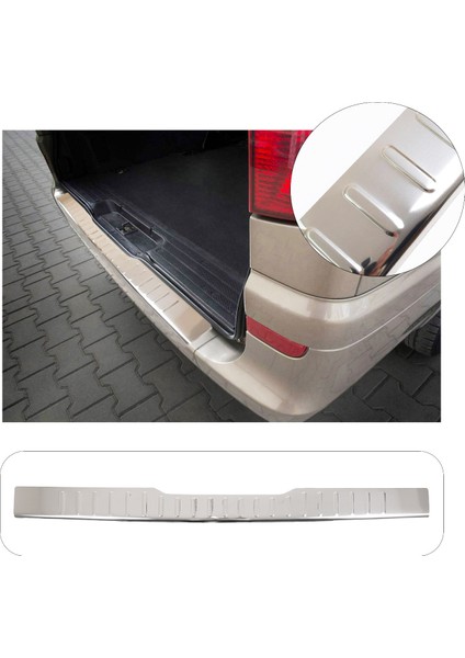 Mercedes Viano Uyumlu 2003-2014 Krom Arka Tampon Üstü Koruma Paslanmaz Çelik