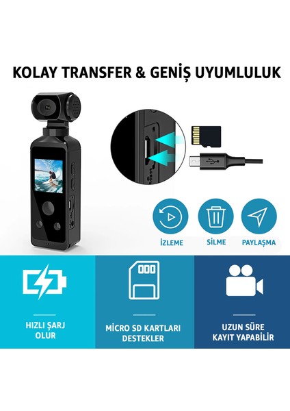 4K Ultra Hd Aksiyon Kamerası – 270° Geniş Açı - Döner Klips - Su Geçirmez Kılıf - Wifi Kamera - Mikrofon - Micro Sd Uyumlu fiyatları