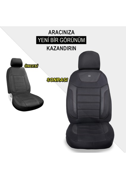 Nissan Navara Pickup 2019 Aracınıza Uyum Sağlayan Oto Koltuk Kılıfı Tam Takım - Primier Siyah fırsatları