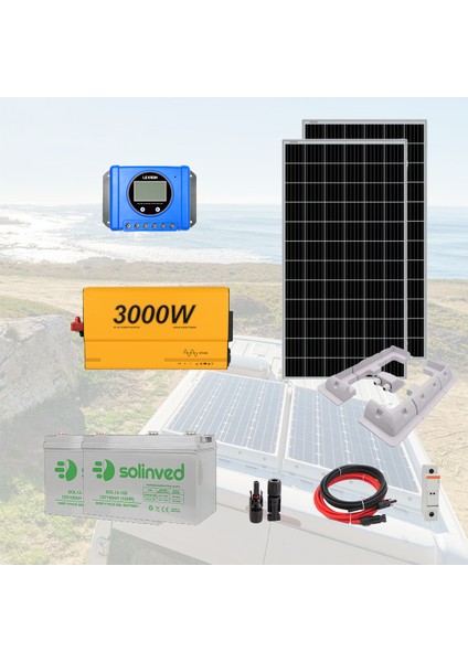 Solar Güneş Enerji Sistemi Karavan ve Aydınlatma Paketi Arttırılabilir (Tak-Kullan)-Orta