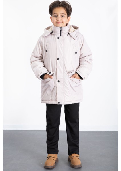 Bej Içi Kürklü Çıkarılabilir Kapüşonlu Basic Erkek Çocuk Şişme Mont 21441 fiyatları