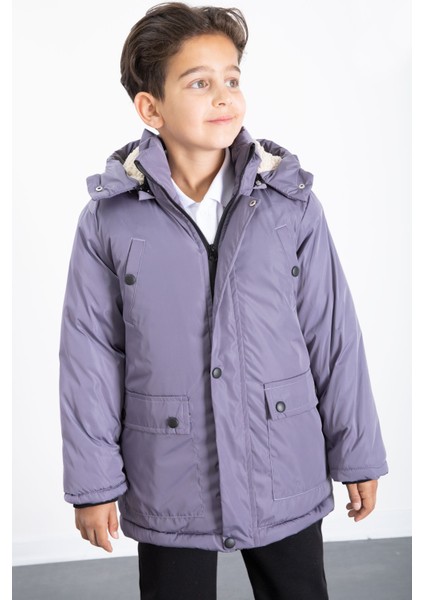 Antrasit Içi Kürklü Çıkarılabilir Kapüşonlu Basic Erkek Çocuk Şişme Mont 21443 fiyatları