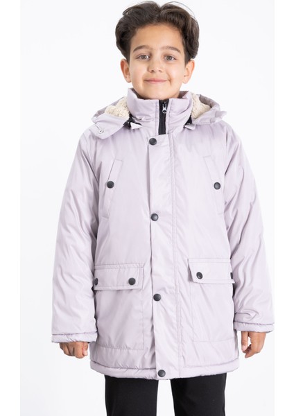 Gri Içi Kürklü Çıkarılabilir Kapüşonlu Basic Erkek Çocuk Şişme Mont 21437 indirimleri