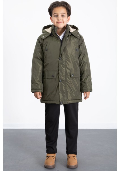 Haki Içi Kürklü Çıkarılabilir Kapüşonlu Basic Erkek Çocuk Şişme Mont 21438 fiyatları