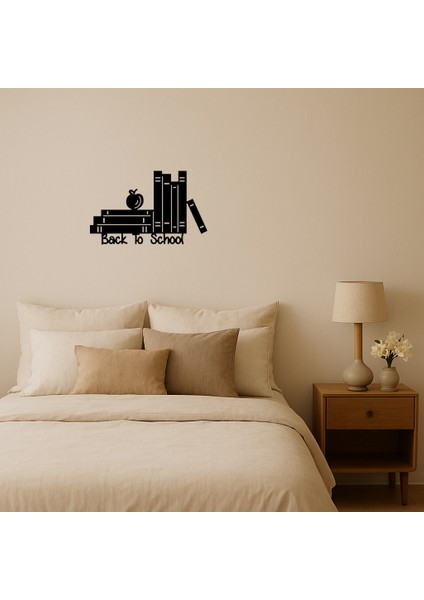 Okula Dönüş Kitapları Temalı Mdf Dekoratif Tablo - BRNTEK5460-7423