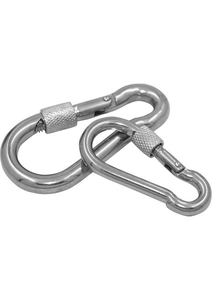 Paslanmaz Krom Vidalı Karabina – Vidalı Kilitli Bağlantı Aparatı (4mm) 6'lı Paket fiyatları