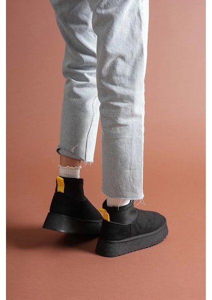 Süet Içi Kürklü Lastikli Bağcıksız Kalın Taban Kadın Bot modelleri