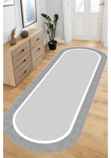 Dijital Kaymaz Yıkanabilir Jüt Sisal Görünümlü Oval Salon Halısı Mutfak Halısı Yolluk DC-OVAL7340