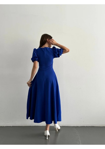 Karpuz Kollu Midi Boy Elbise fırsatları