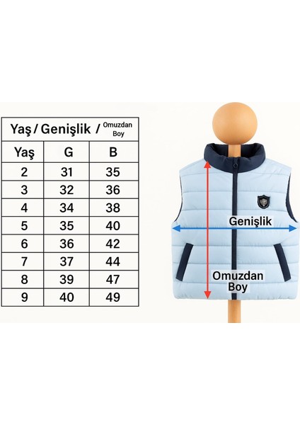 Çocuk Polar Astarlı Şişme Yelek - Mavi fiyatları