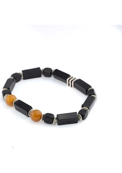 2'li Hematit ve Kesme Oltu Taşı Bileklik