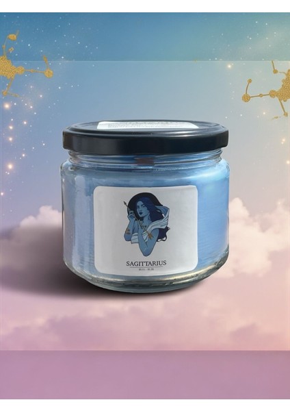 Yay Burcu (Sagittarius) Kavanoz Mum – Portakal & Mimoza Kokulu - Ahşap Fitilli fiyatları