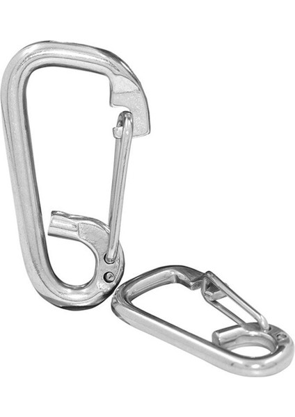 Krom Yaylı Paslanmaz Karabina – Otomatik Yay Mekanizmalı Bağlantı Kancası (8 Mm) 3'lü Paket fiyatları