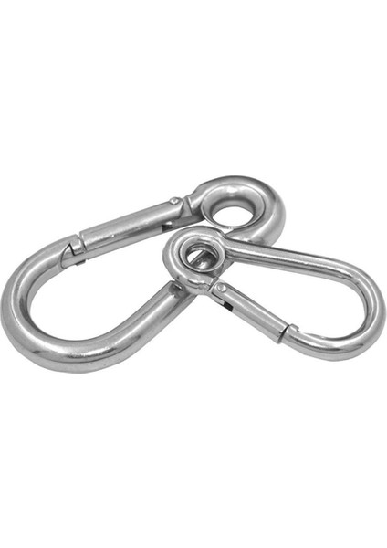 Krom Yüksüklü Paslanmaz Karabina – Halat Uçları Için Güvenli Bağlantı Aparatı (4 Mm) 10'lu Paket modelleri