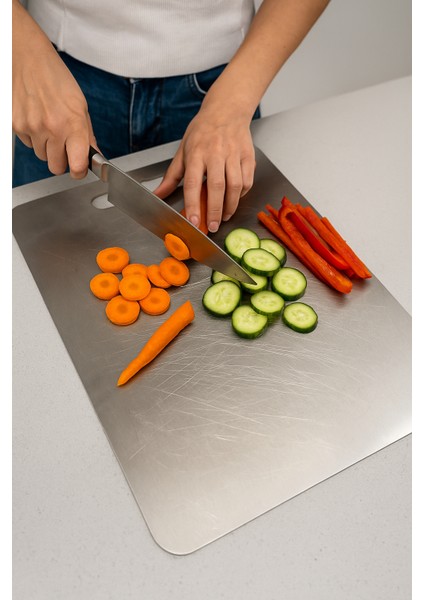 304 Kalite Antibakteriyel Paslanmaz Çelik Kesme Tahtası 3 Adet fiyatları