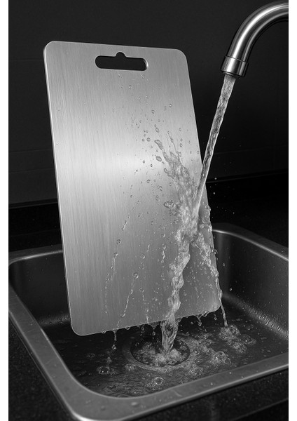 304 Kalite Antibakteriyel Paslanmaz Çelik Kesme Tahtası 3 Adet modelleri