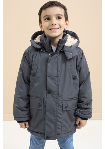 Füme Içi Kürklü Çıkarılabilir Kapüşonlu Basic Erkek Çocuk Şişme Mont 21442 fiyatları