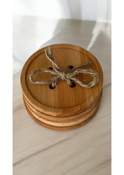 Keyif Ahşap Bardak Altlığı Düğme Figürlü 4 Lü indirimleri