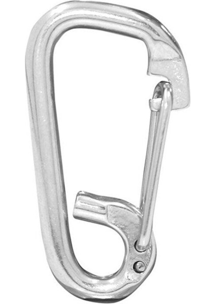 Krom Yaylı Paslanmaz Karabina – Otomatik Yay Mekanizmalı Bağlantı Kancası (6 Mm) 5'li Paket