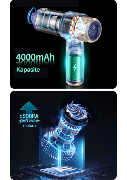 Portatif Vakumlu Üflemeli Mini Şarjlı Araç Süpürgesi - Toz ve Kül Temizliği El Süpürgesi PR-AS03 fiyatları