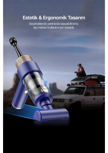 Portatif Vakumlu Üflemeli Mini Şarjlı Araç Süpürgesi - Toz ve Kül Temizliği El Süpürgesi PR-AS03 modelleri