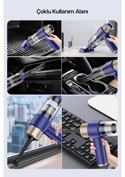 Portatif Vakumlu Üflemeli Mini Şarjlı Araç Süpürgesi - Toz ve Kül Temizliği El Süpürgesi PR-AS03 fırsatları