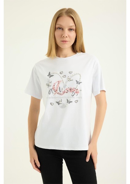 Incili Taşlı Tshirt