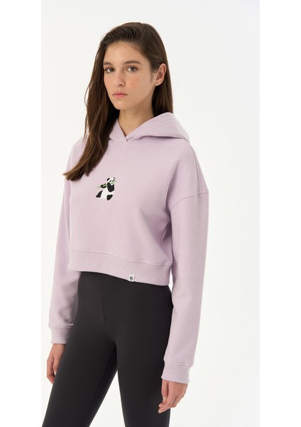 Giant Panda Supersoft Crop Hoodie - Lila fiyatları
