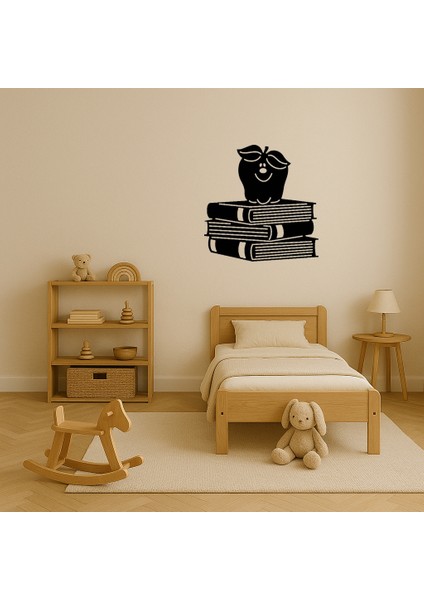 Kitap ve Elma Temalı Dekoratif Mdf Tablo - BRNTEK5805-8446 modelleri