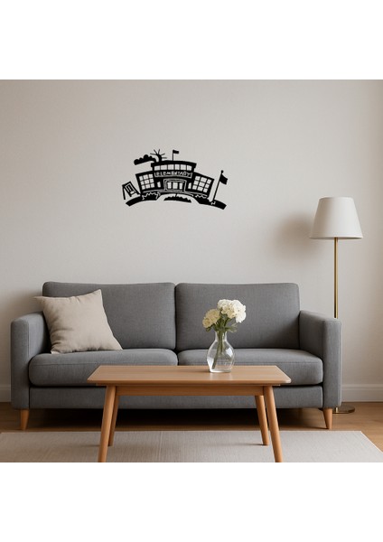 Ilkokul Binası Dekoratif Tablo - BRNTEK1129-4413 fırsatları