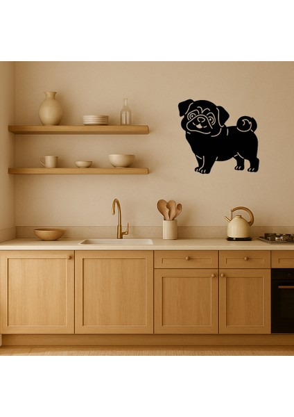 Sevimli Pug Köpek Dekoratif Duvar Tablosu - BRNTEK4227-6756 fiyatları