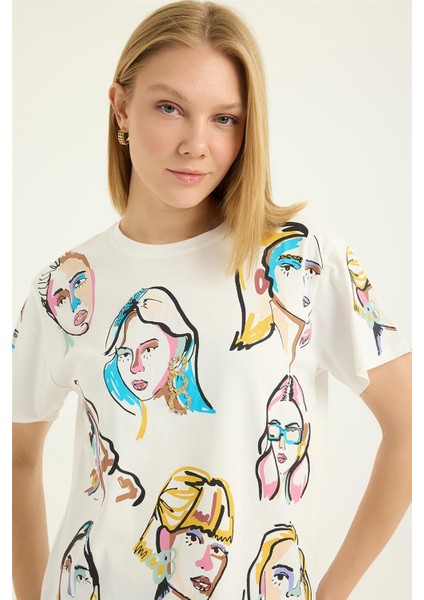 Kadın Baskılı Yuv Tshirt fırsatları