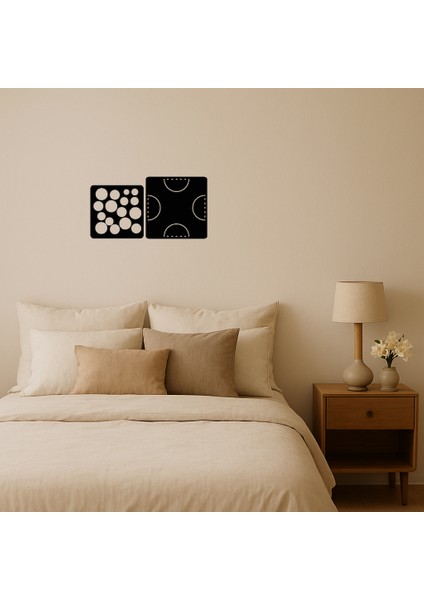 Sanatsal Çizgiler Mdf Dekoratif Tablo - BRNTEK4177-3951