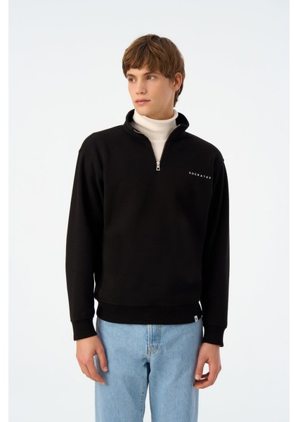 Socrates Quarter-Zip Sweatshirt - Siyah fırsatları