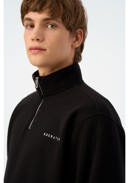 Socrates Quarter-Zip Sweatshirt - Siyah indirimleri
