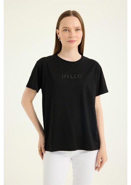 Hello Taşlı Tshirt