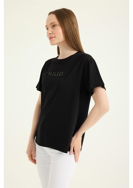 Hello Taşlı Tshirt fiyatları