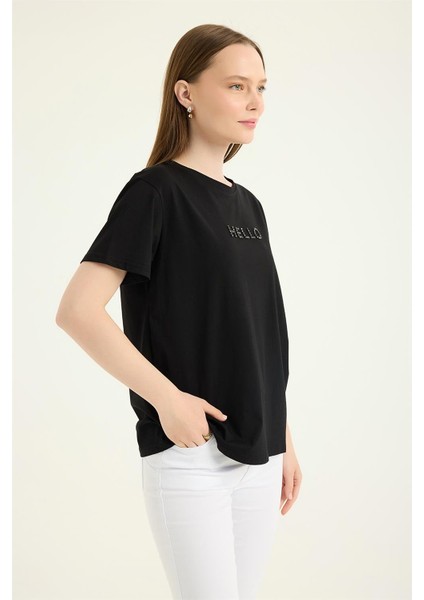 Hello Taşlı Tshirt modelleri