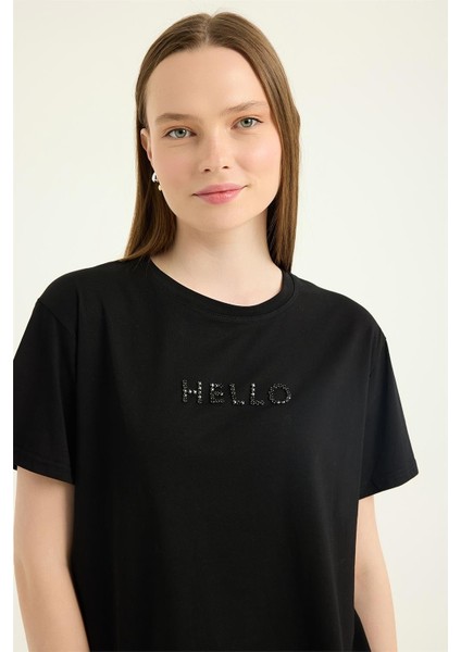 Hello Taşlı Tshirt fırsatları