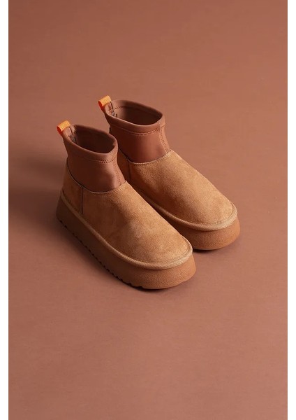 Süet Içi Kürklü Lastikli Bağcıksız Kalın Taban Kadın Bot modelleri