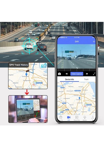 Ticari Araç Kamerası Ön/arka Gps Uzaktan Izleme 1080HD Sim Kartlı