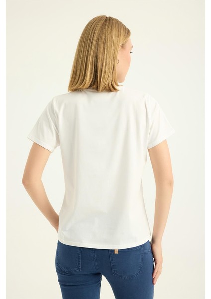 Payetli Gül Motifli Tshirt indirimleri