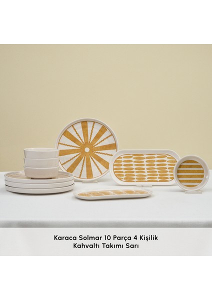 Solmar 10 Parça 4 Kişilik Kahvaltı Takımı Sarı fırsatları