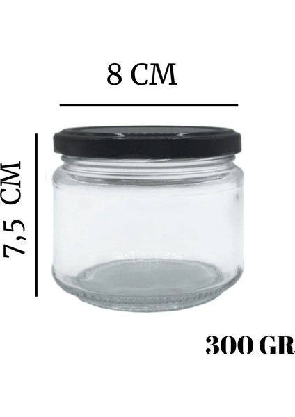 6 Adet 300 ml Metal Siyah Kapaklı Konserve Şeffaf Cam Magnolya Kavanoz Magnolia Tatlı fiyatları