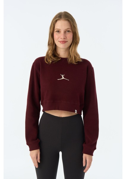 Perfect 10 Supersoft Crop Sweatshirt - Bordo